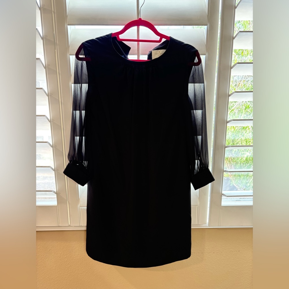 Elegant Black Dress with Sheer Sleeves